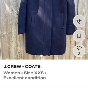 J. Crew Women's Dark Blue Italian Cloth Stadium Coat